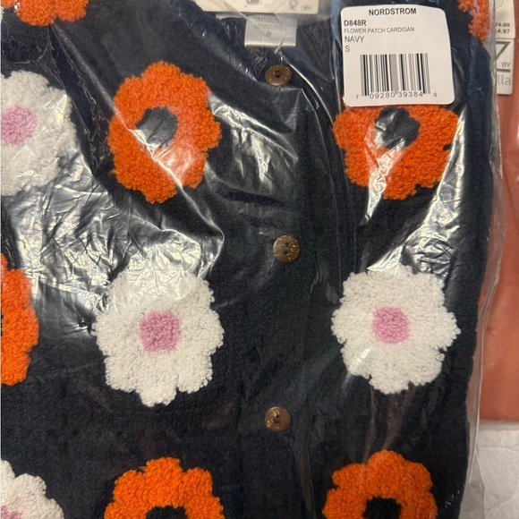 Cotton Emporium Flower Patch Button Front Cardigan Sweater Floral NWT S BLUE - Picture 7 of 7